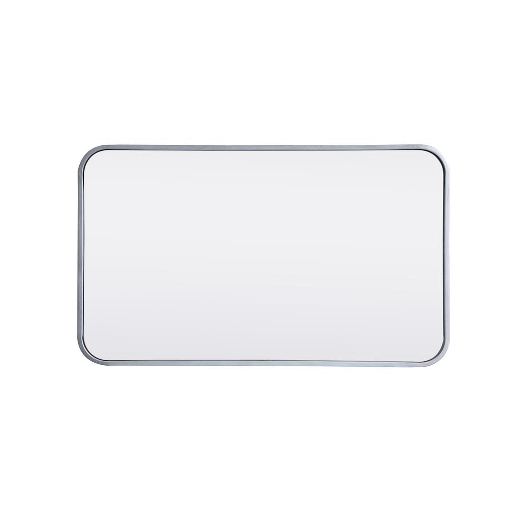 Soft corner metal rectangular mirror 18x30 inch in Silver. Picture 6