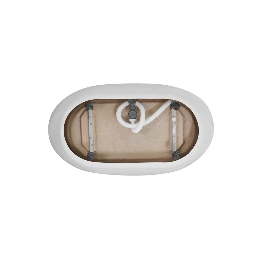 54 inch soaking double slipper bathtub in glossy white. Picture 13