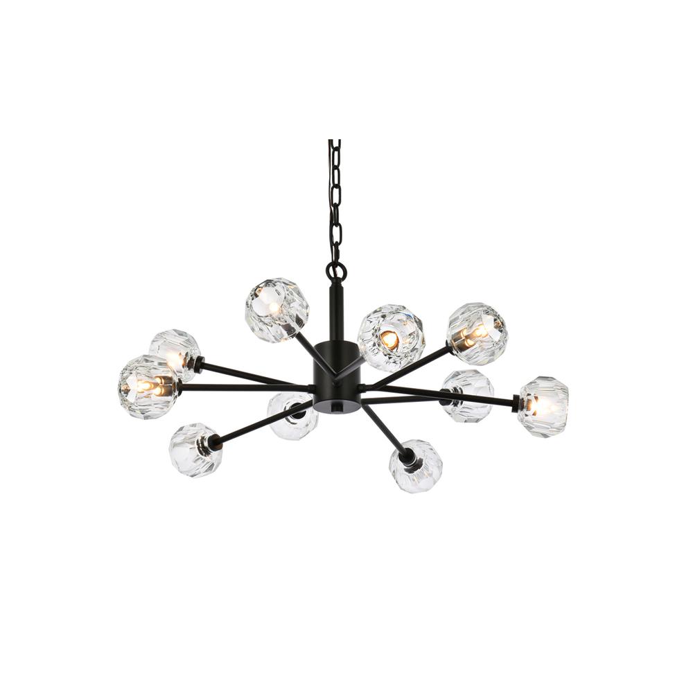 Graham 10 Light Pendant in Black. Picture 2