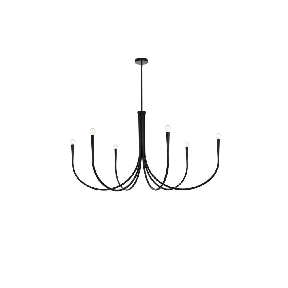 Layne 50 inch chandelier in Black. Picture 1