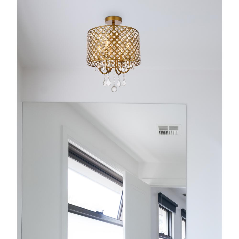 Elise 14 inch flush mount in brass. Picture 9