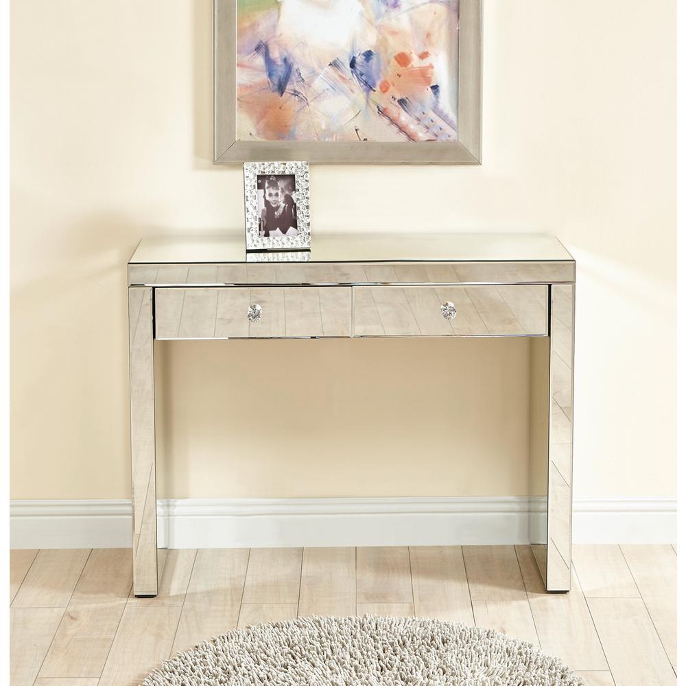 Console Table 39 in x 14 x30 in. in Clear. Picture 8