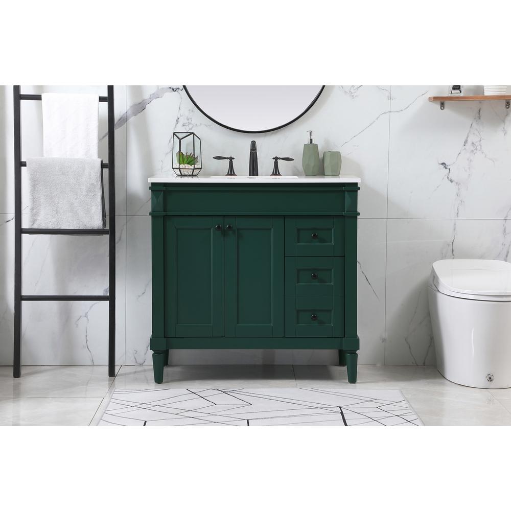 36 inch Single bathroom vanity in green. Picture 14