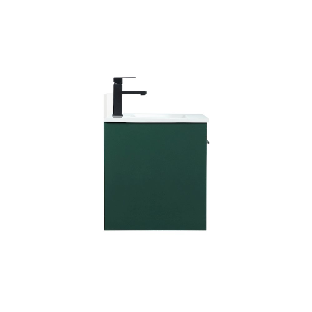 24 Inch Single Bathroom Vanity In Green With Backsplash. Picture 15