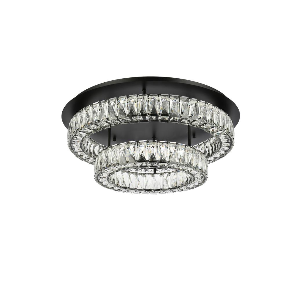 Monroe 26 inch LED double flush mount in black. Picture 6
