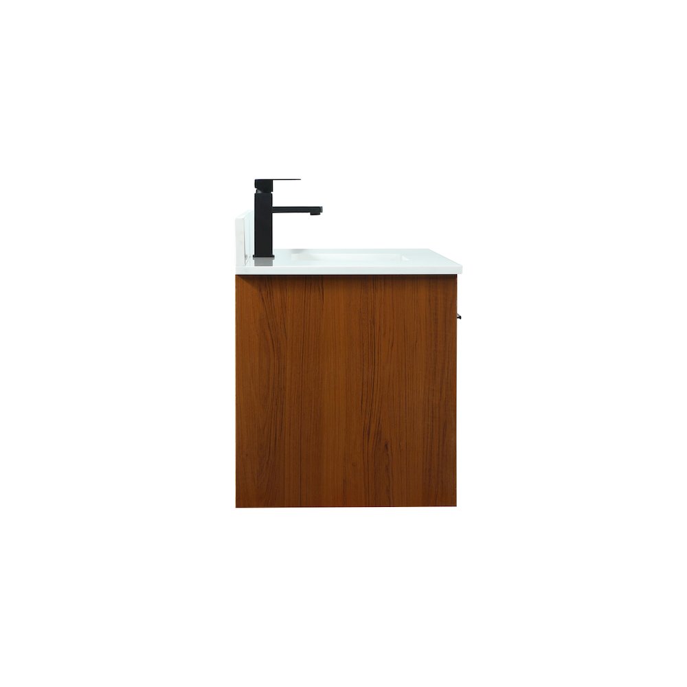 40 Inch Single Bathroom Vanity In Teak With Backsplash. Picture 15