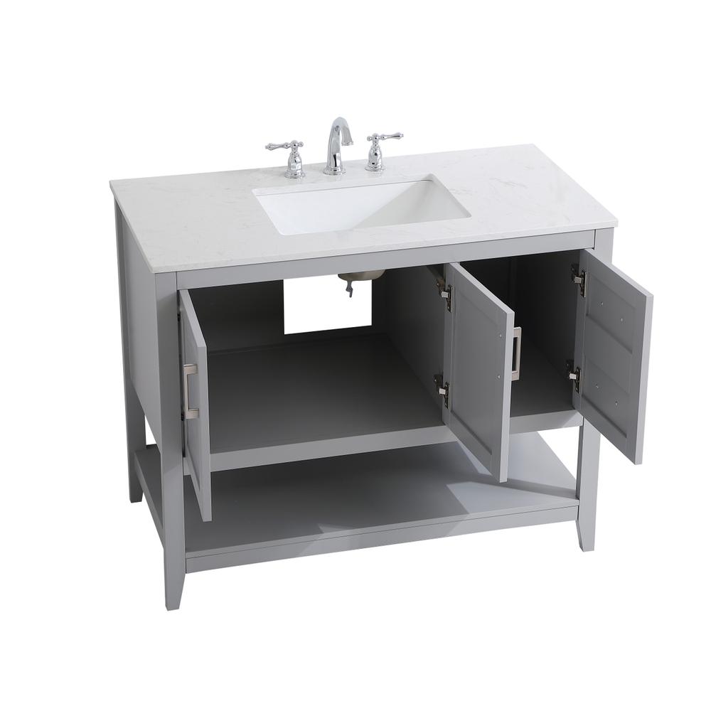 42 inch Single Bathroom Vanity in Grey. Picture 9