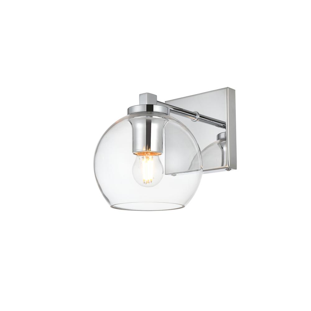Juelz 1 light Chrome and Clear Bath Sconce. Picture 2