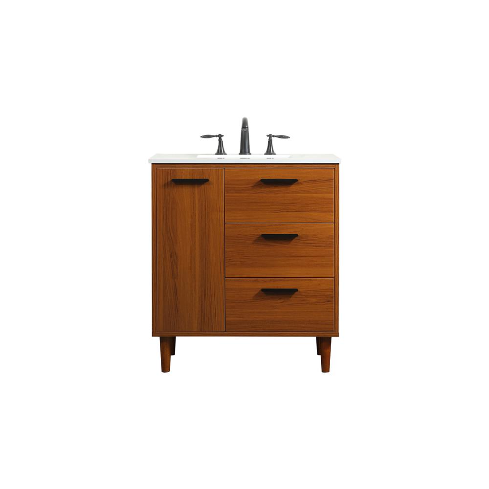 30 inch bathroom vanity in Teak. Picture 1