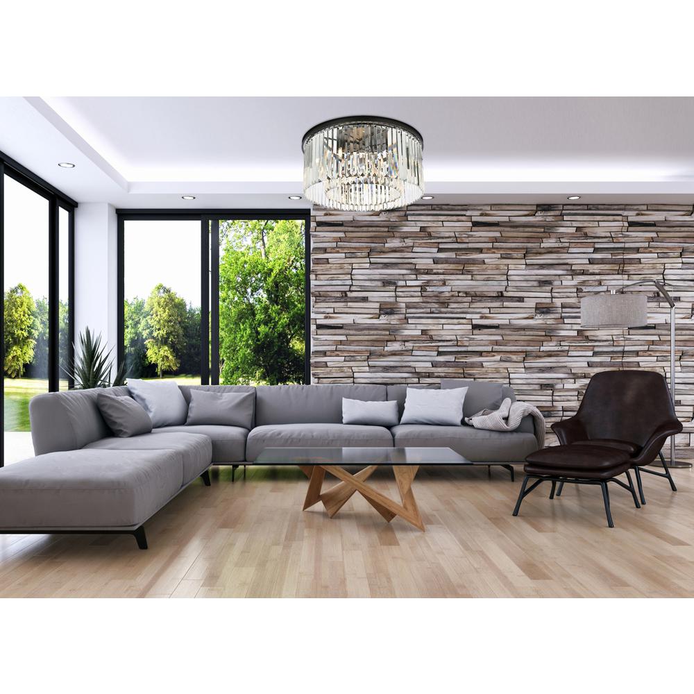 Sydney 8 light Matte Black Flush Mount Clear Royal Cut Crystal. Picture 7