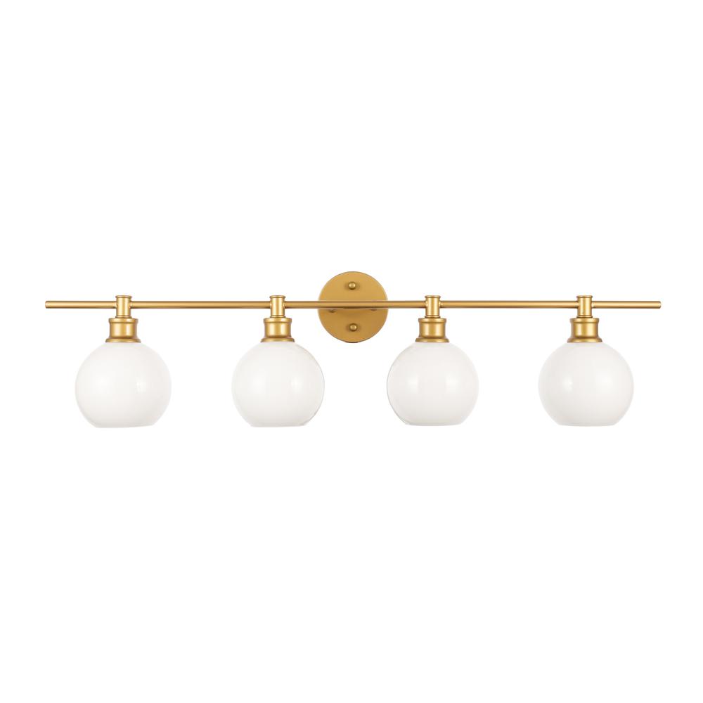 Collier 4 light Brass and Frosted white glass Wall sconce. Picture 10