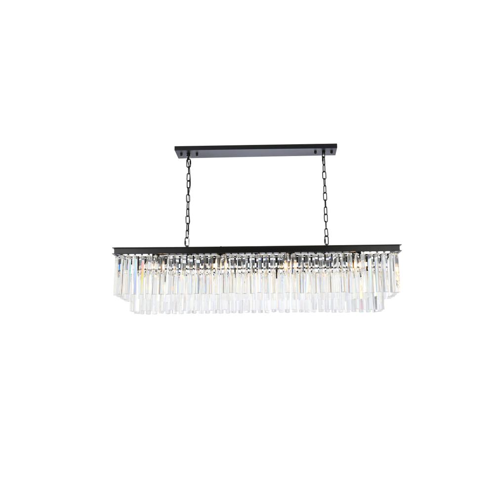 Sydney 12 light Matte Black Chandelier Clear Royal Cut Crystal. Picture 1