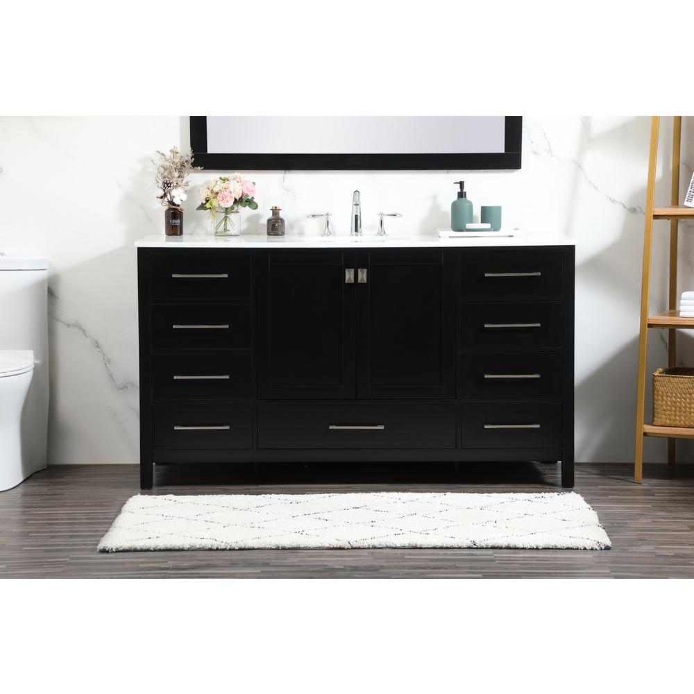 60 inch Single bathroom vanity in black. Picture 13