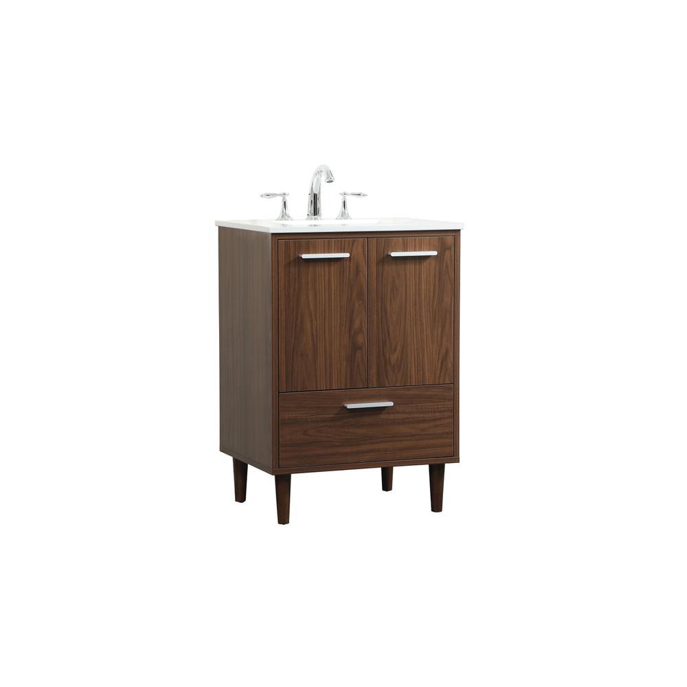 24 inch bathroom vanity in Walnut. Picture 7