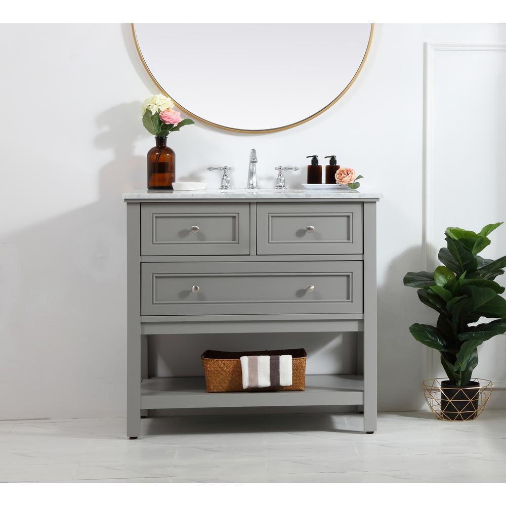 36 in. Single bathroom vanity set in Grey. Picture 14