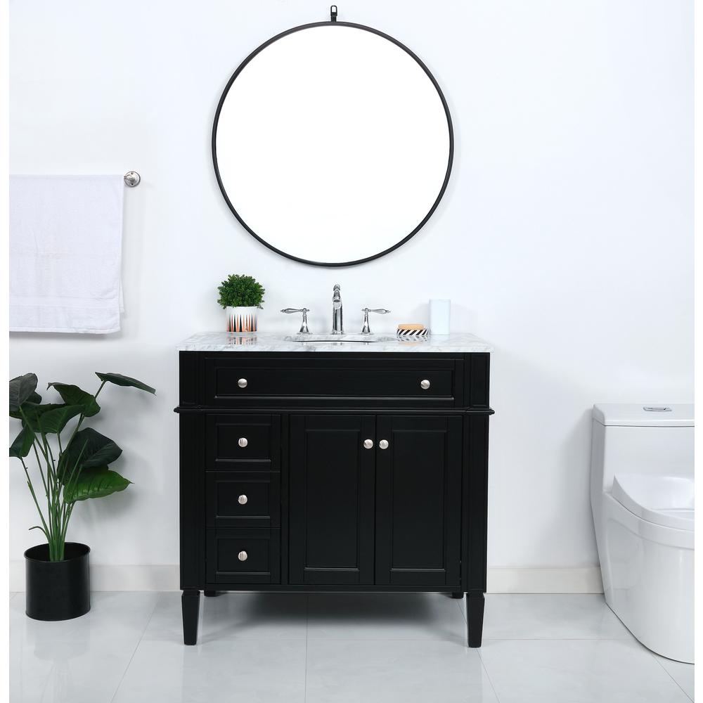 36 inch Single bathroom vanity in Black. Picture 4