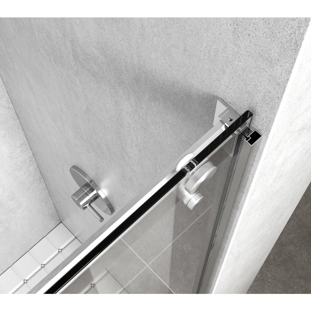Semi-frameless shower door 60 x 76 Brushed Nickel. Picture 5