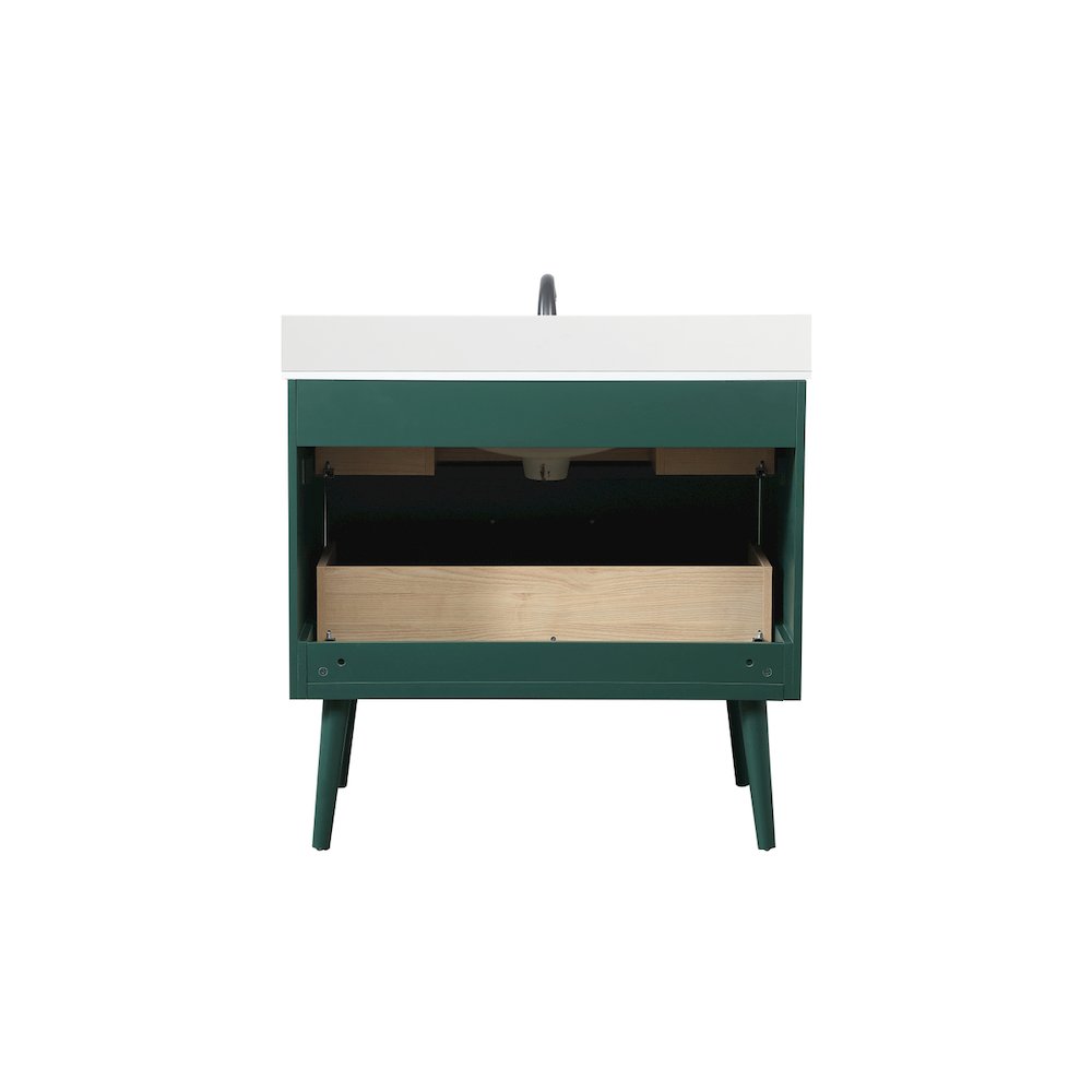 36 Inch Bathroom Vanity In Green With Backsplash. Picture 16
