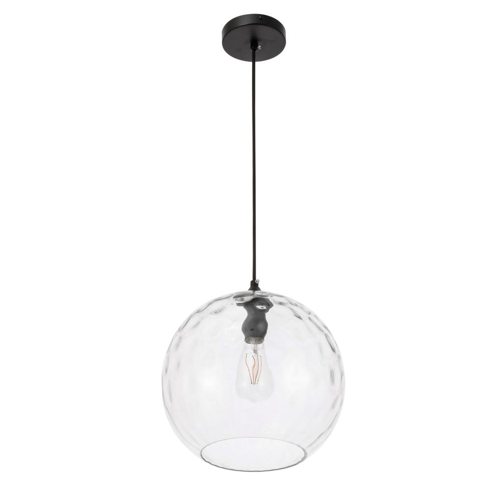 Gibson 1 light Black and Clear glass pendant. Picture 8