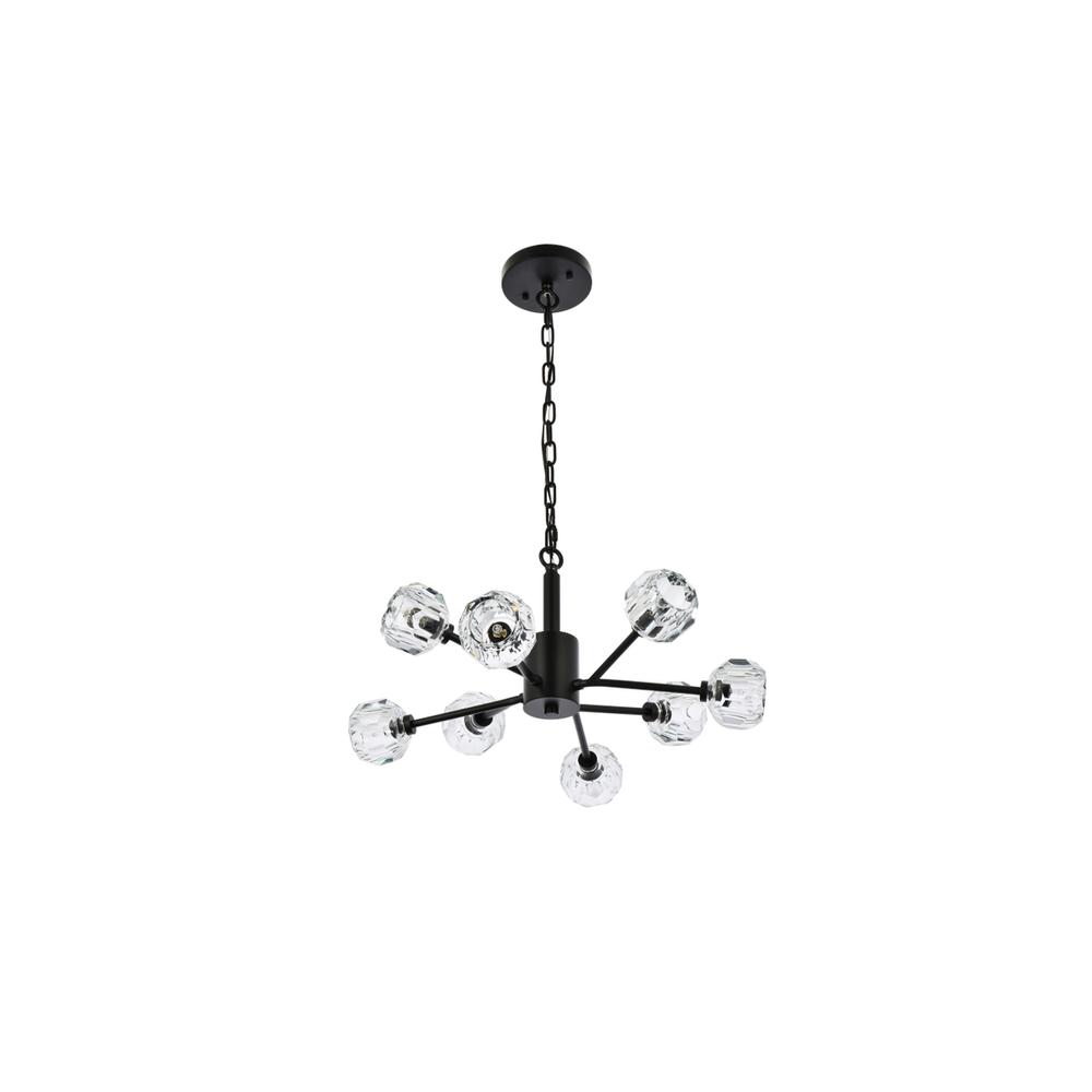 Graham 8 Light Pendant in Black. Picture 6