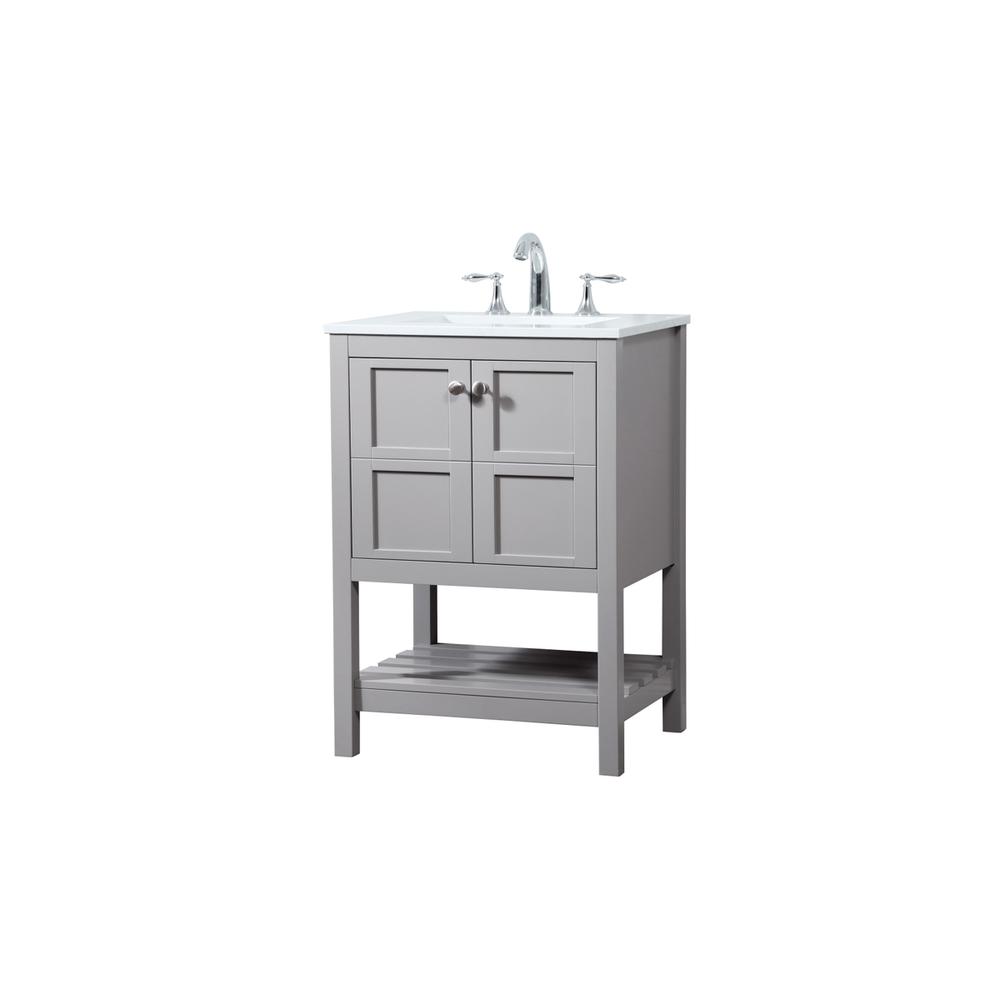 24 inch Single bathroom vanity in grey. Picture 7