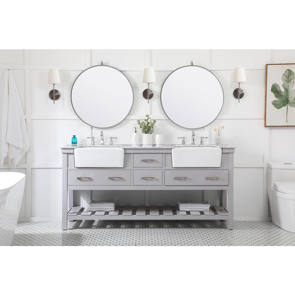72 inch double bathroom vanity in grey. Picture 4