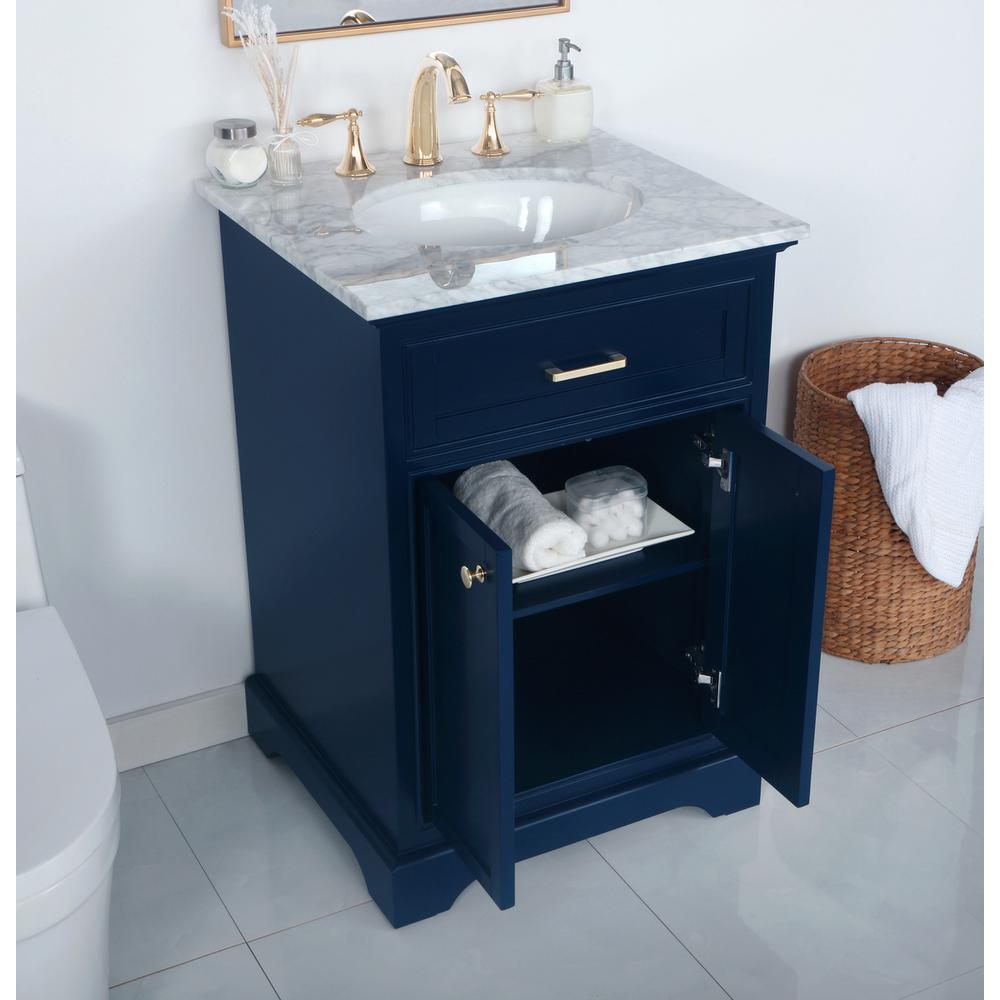 24 inch Single bathroom vanity in Blue. Picture 4
