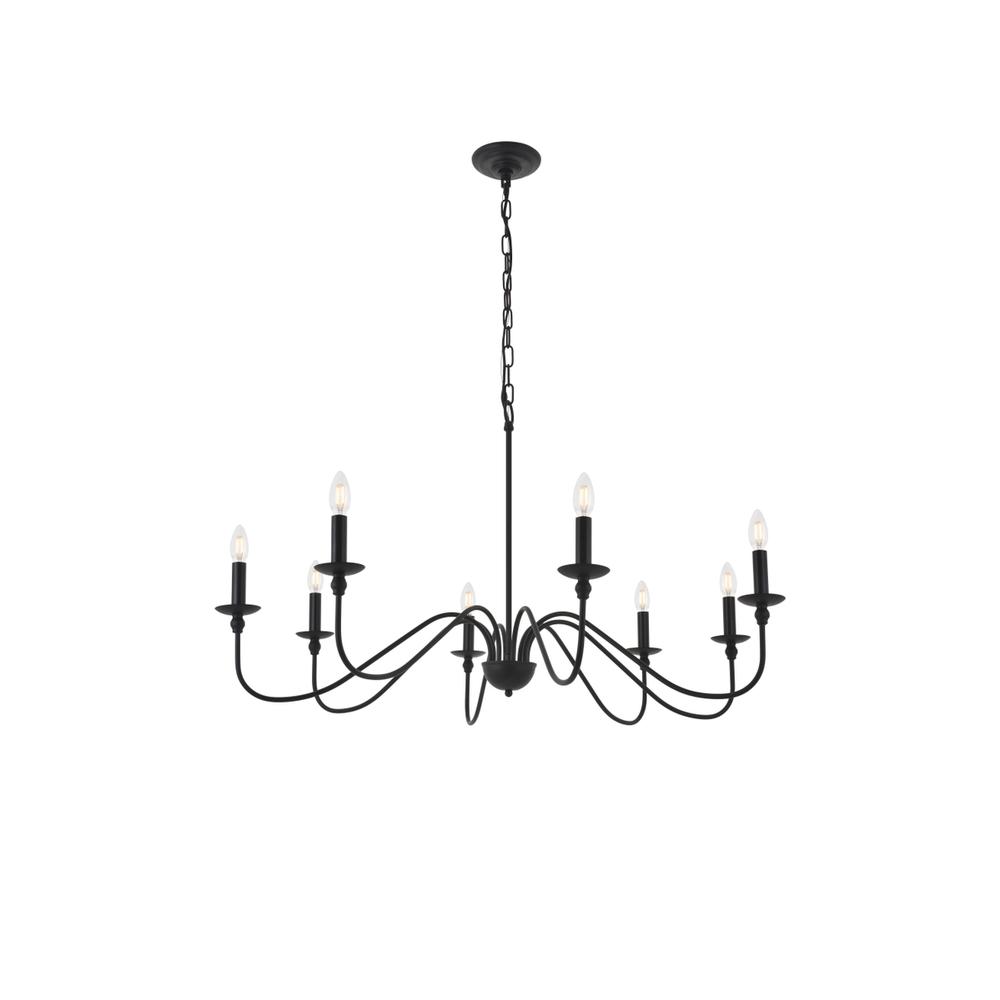Rohan 8 light Matte Black Pendant. Picture 5