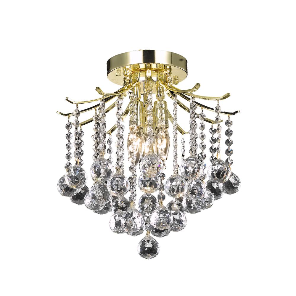 Amelia Collection Flush Mount D12in H12in Lt:3 Gold Finish. Picture 1