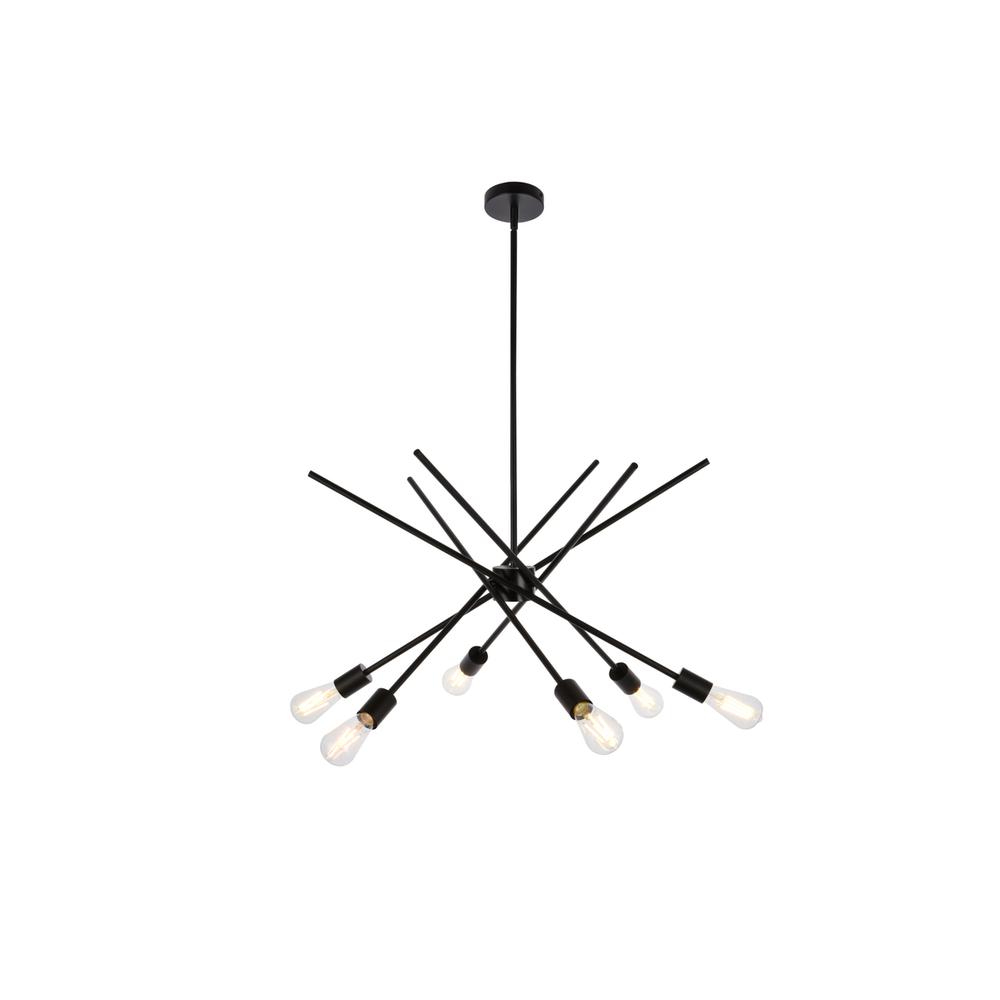 Armin 6 lights pendant in black. Picture 1