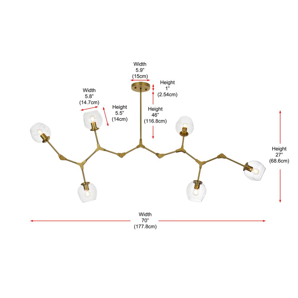Cavoli 70 inch Chandelier in Brass. Picture 9