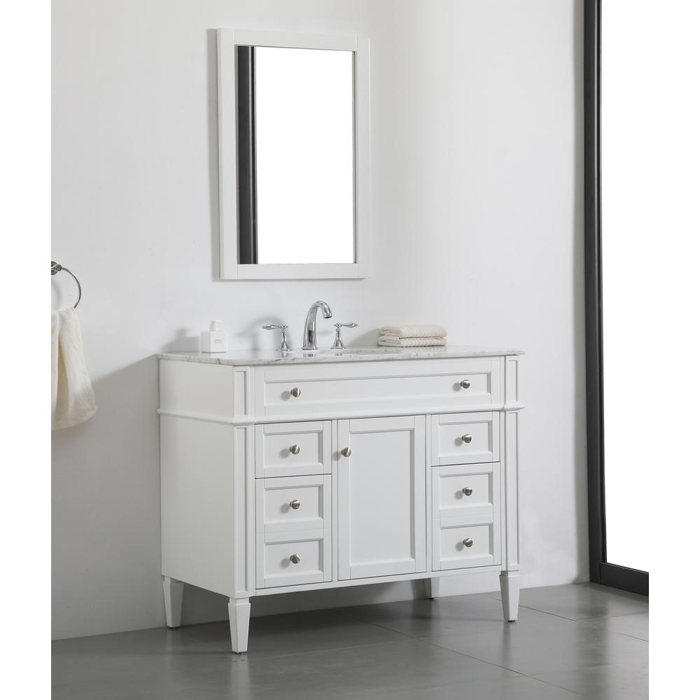 42 inch Single bathroom vanity in white. Picture 2