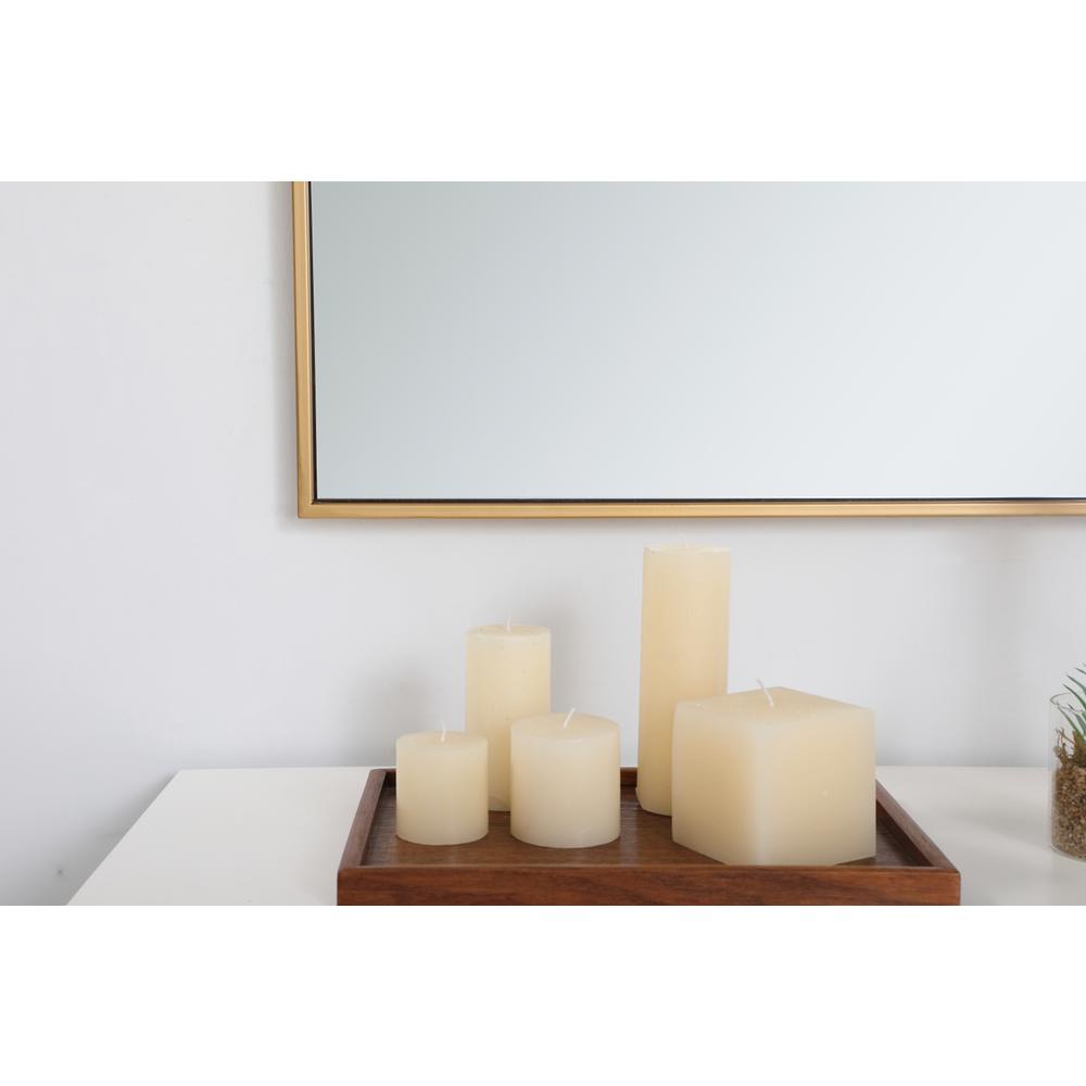 Metal frame rectangle mirror 30 inch in Brass. Picture 9