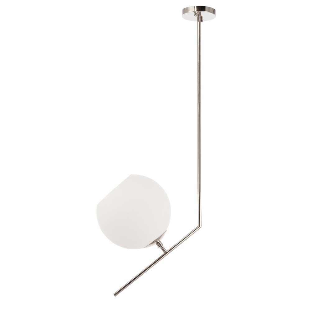 Ryland 1 Light Chrome And Frosted White Glass Pendant. Picture 3