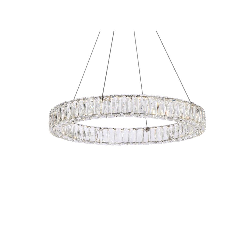 Monroe 26 inch LED round Single pendant in chrome. Picture 2