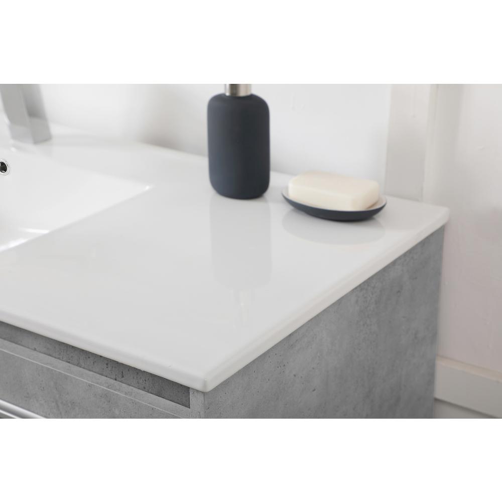 48 inch  Single Bathroom Floating Vanity in Concrete Grey. Picture 4