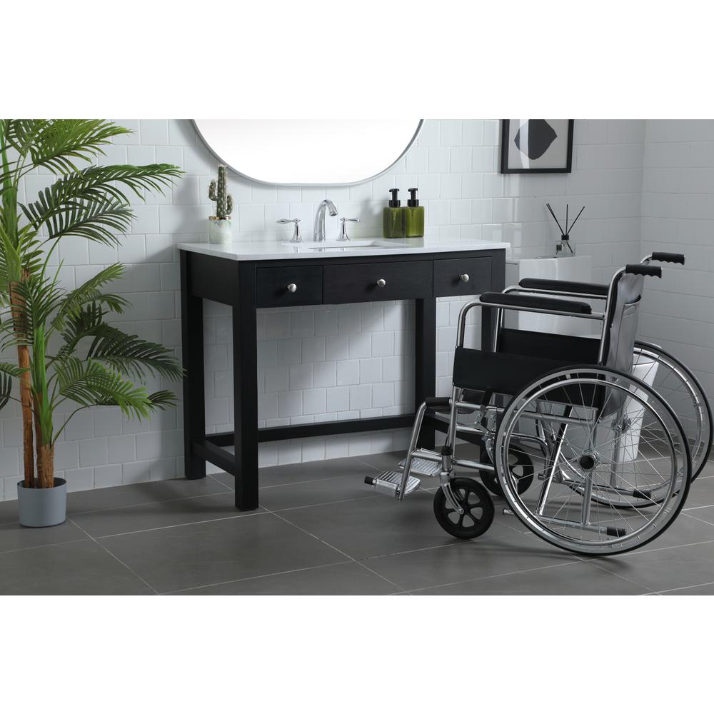 42 Inch ADA Compliant Bathroom Vanity In Black. Picture 2