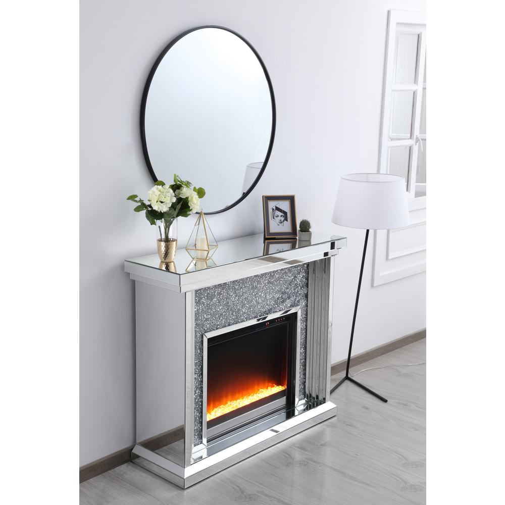 47.5 in. Crystal mirrored mantle with crystal insert fireplace. Picture 6