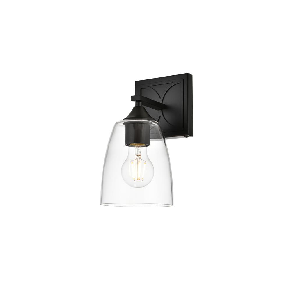 Harris 1 light Black and Clear Bath Sconce. Picture 2