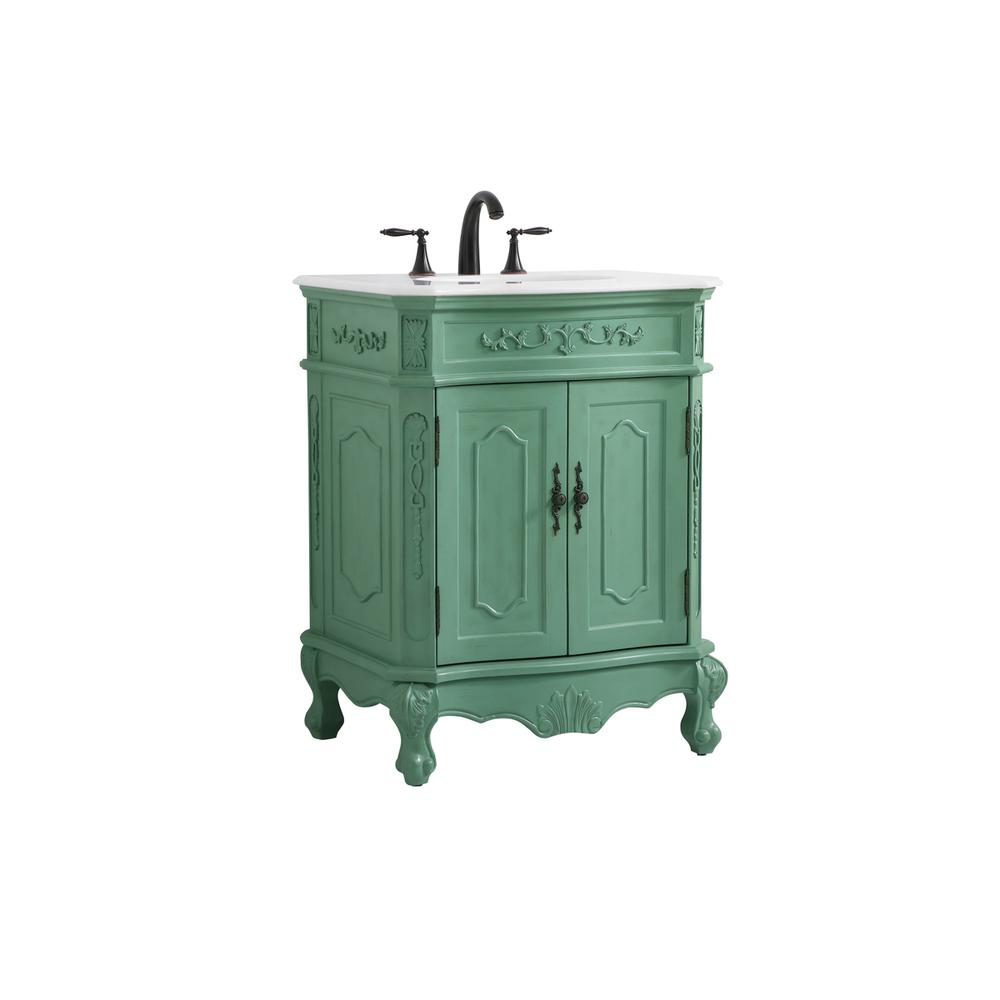 27 inch Single Bathroom vanity in vintage mint. Picture 7