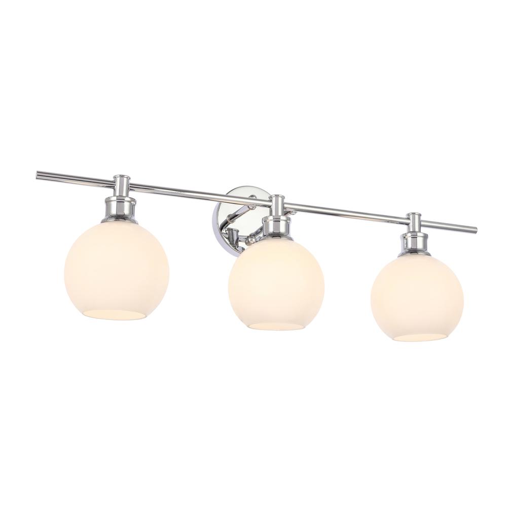 Collier 3 light Chrome and Frosted white glass Wall sconce. Picture 11