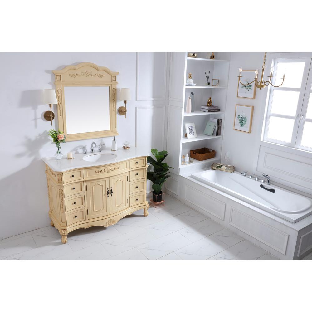 48 inch Single Bathroom vanity in light antique beige. Picture 7