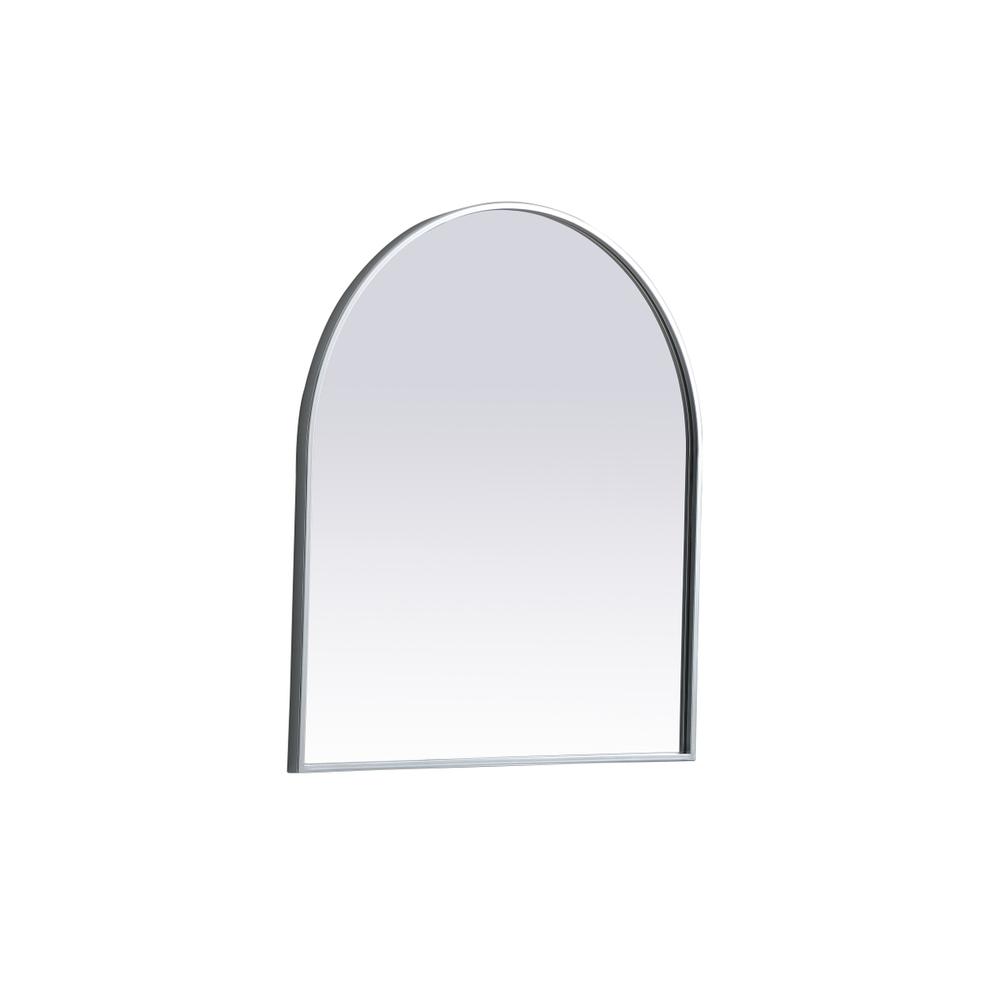 Metal Frame Arch Mirror 27x30 Inch in Silver. Picture 7