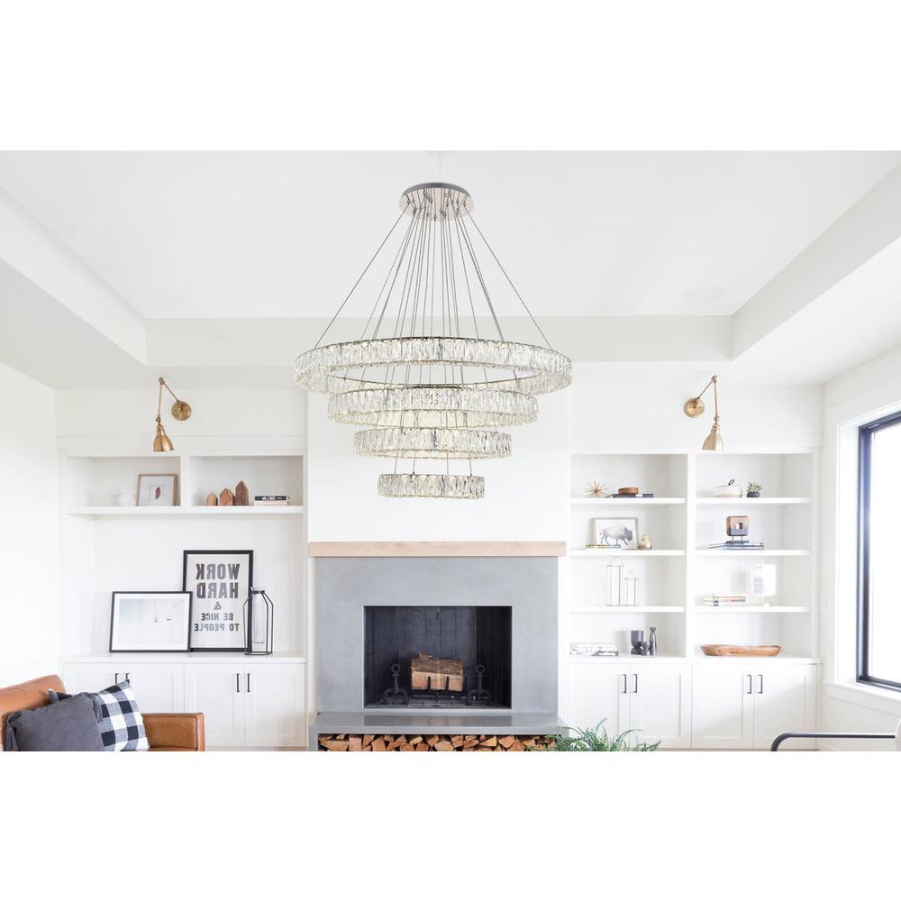 Monroe Integrated LED chip light Chrome Chandelier Clear Royal Cut Crystal. Picture 7