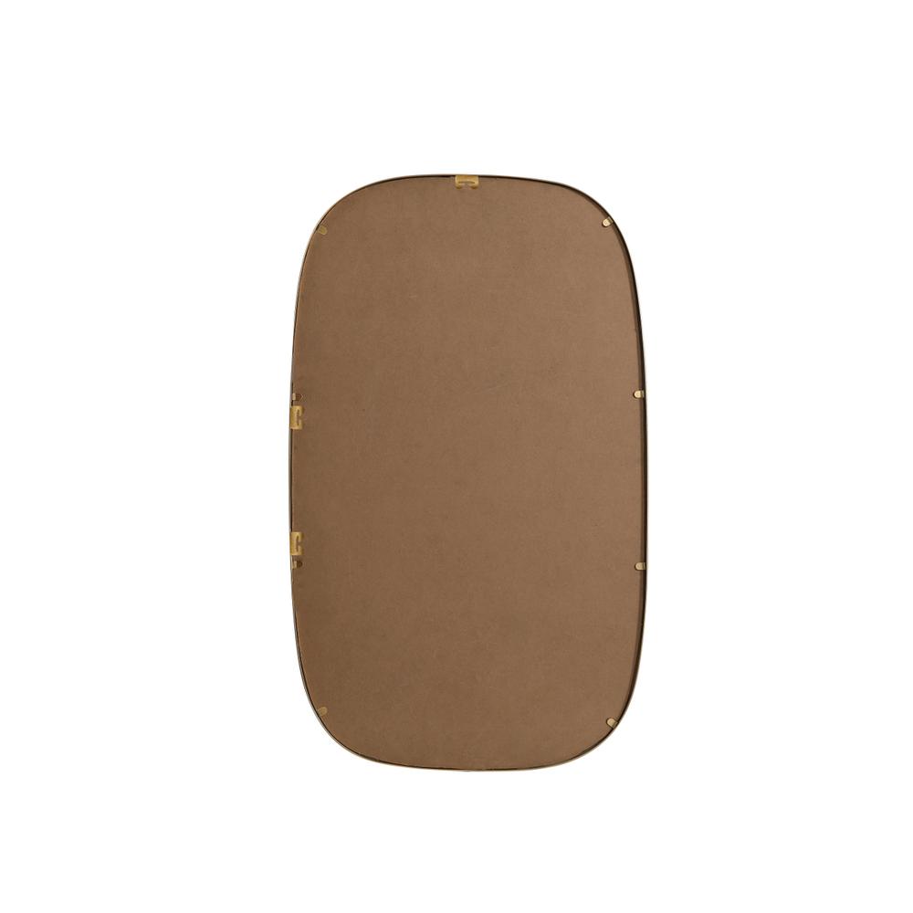 Metal Frame Oval Mirror 24x40 Inch in Brass. Picture 10