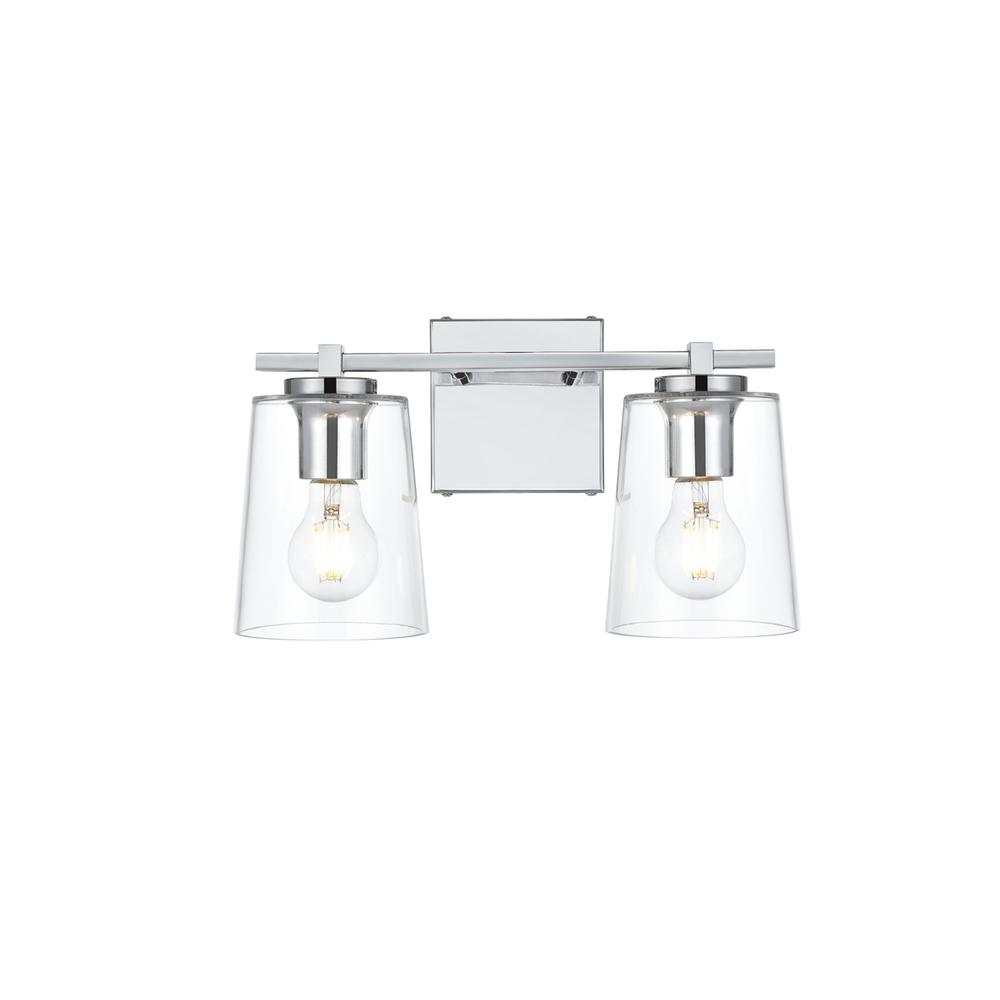 Kacey 2 light Chrome and Clear Bath Sconce. Picture 1