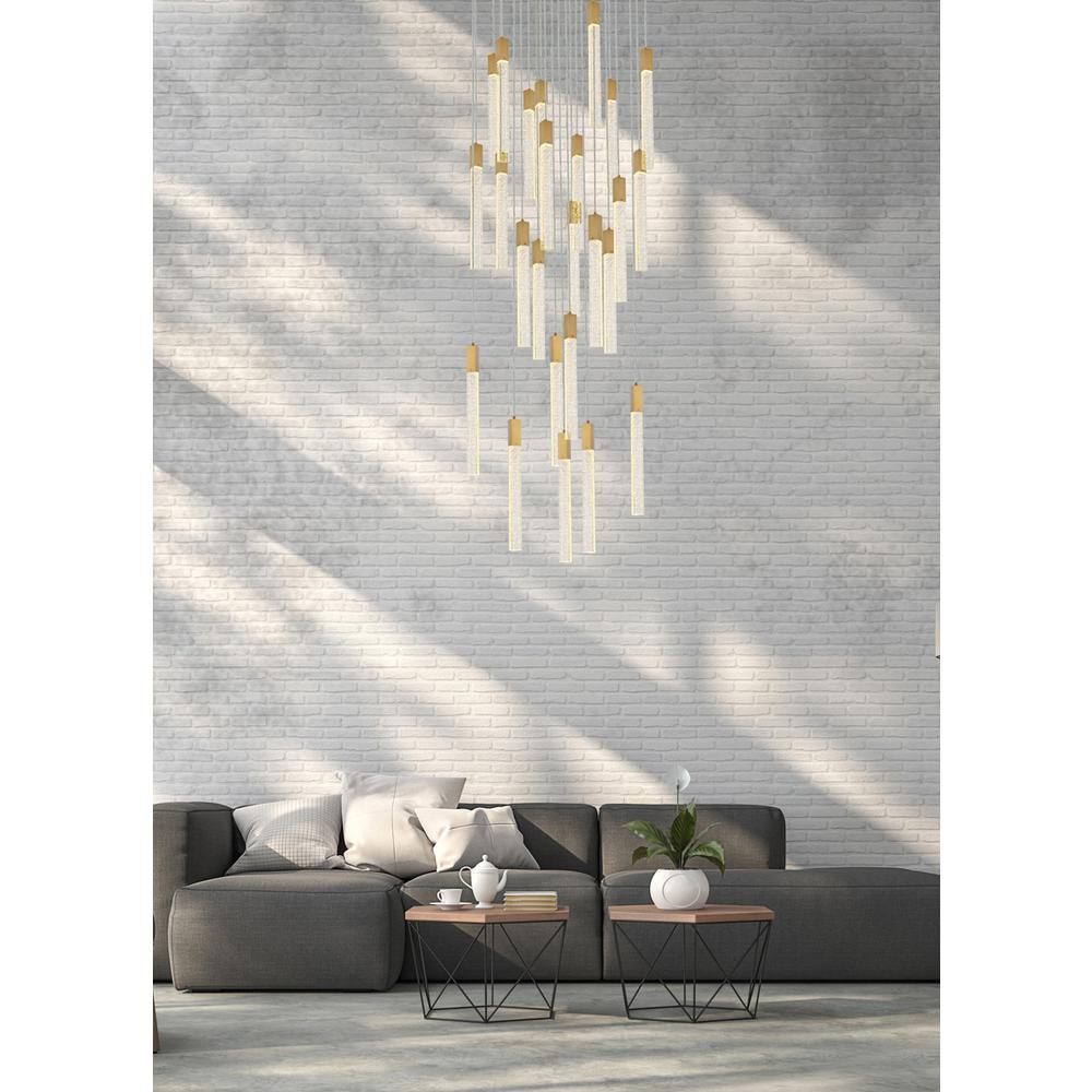 Weston 25 lights pendant in satin gold. Picture 8