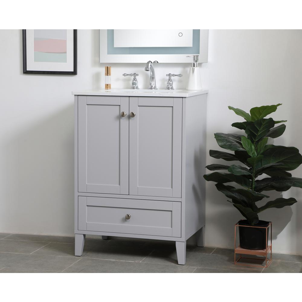 24 inch Single Bathroom Vanity in Grey. Picture 2