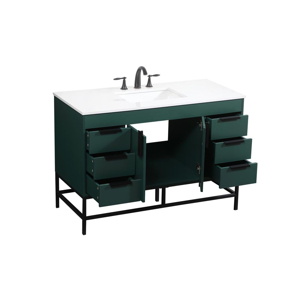 48 inch Single bathroom vanity in green. Picture 9