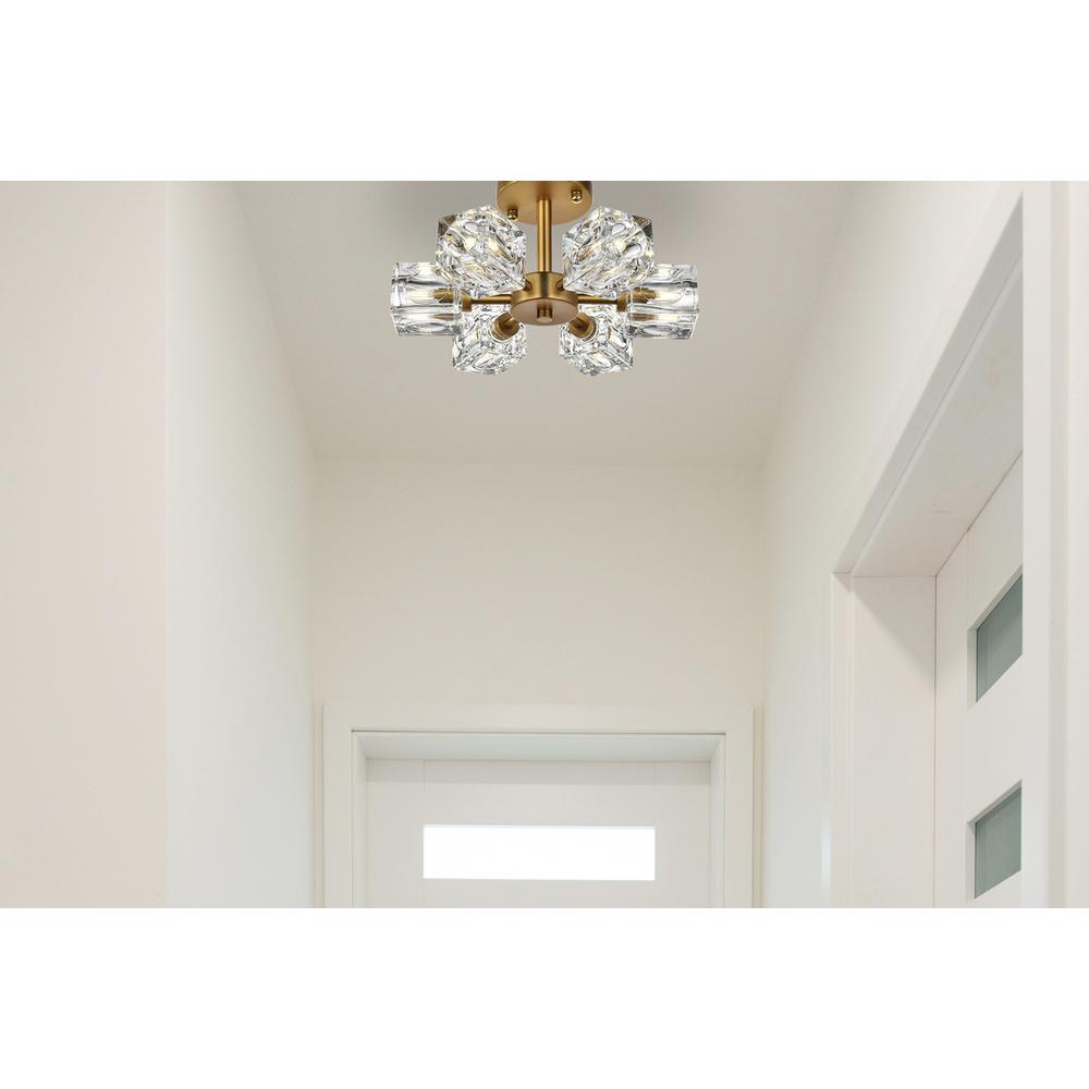 Lyra 14 inch Flush Mount in Satin Gold. Picture 7